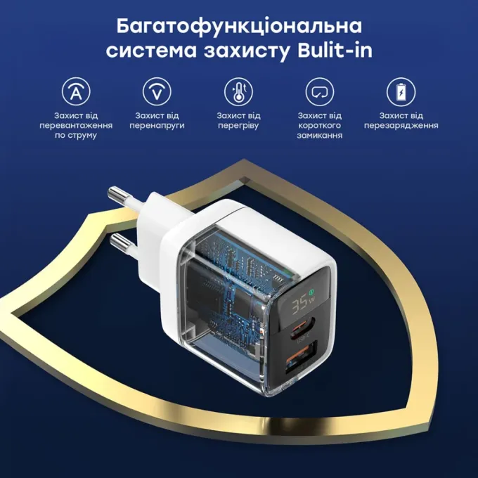 Choetech PD6052 White PD35W GAN A+C