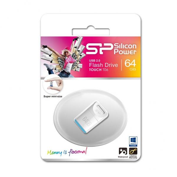 Накопичувач Silicon Power 64GB USB Touch T06 White SP064GBUF2T06V1W