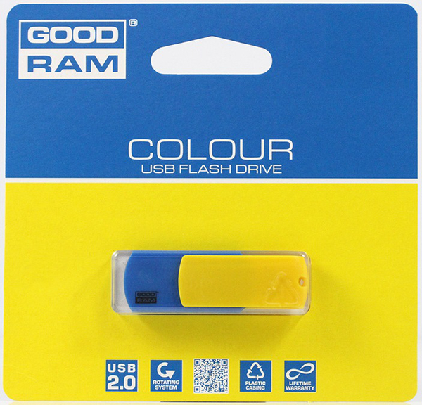 USB флеш накопитель GOODRAM 32GB COLOUR UKRAINE Blue/Yellow USB 2.0 UCO2-0320BYR11