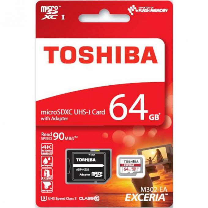 Карта памяти TOSHIBA 64GB microSD class 10 UHS| U3 THN-M302R0640EA