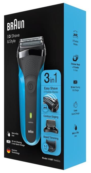 BRAUN Series 3 310BT Black/Blue