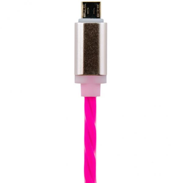 Дата кабель LogicPower USB 2.0 -> micro USB 1м R->P (силикон) красно-розовый /Re 5152