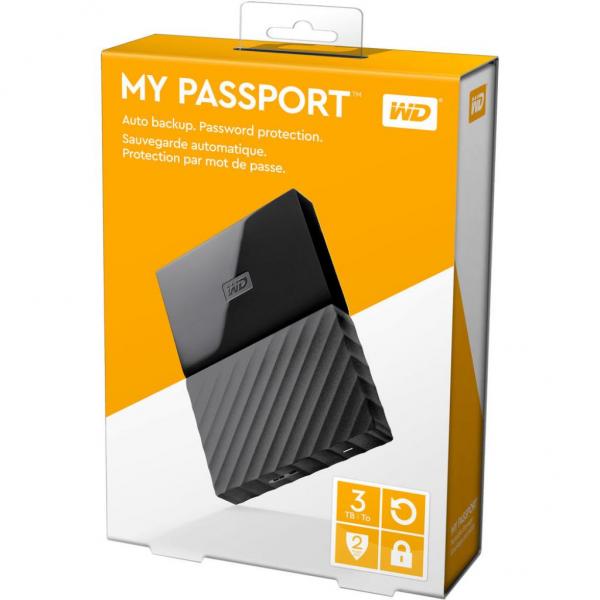 Накопитель внешний HDD 2.5" USB 3.0TB WD My Passport Black WDBYFT0030BBK-WESN