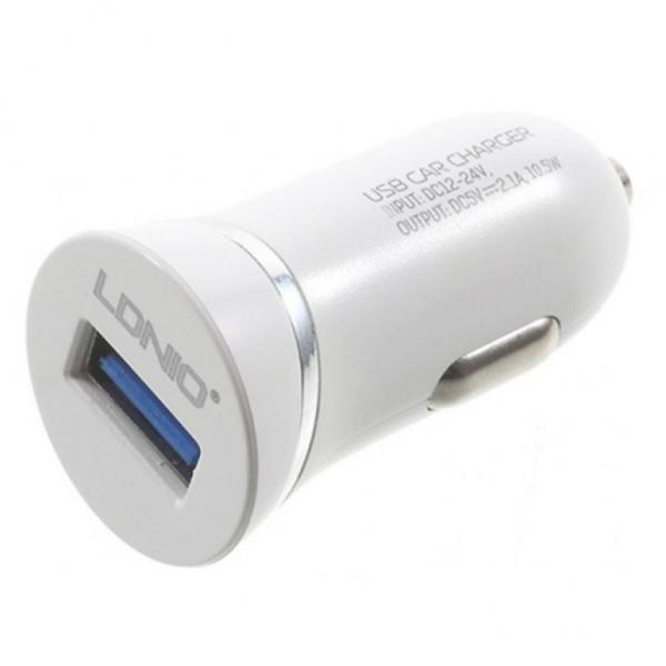 Зарядное устройство LDNIO DL-C12 (1*USB, 2.1A, White) 48247