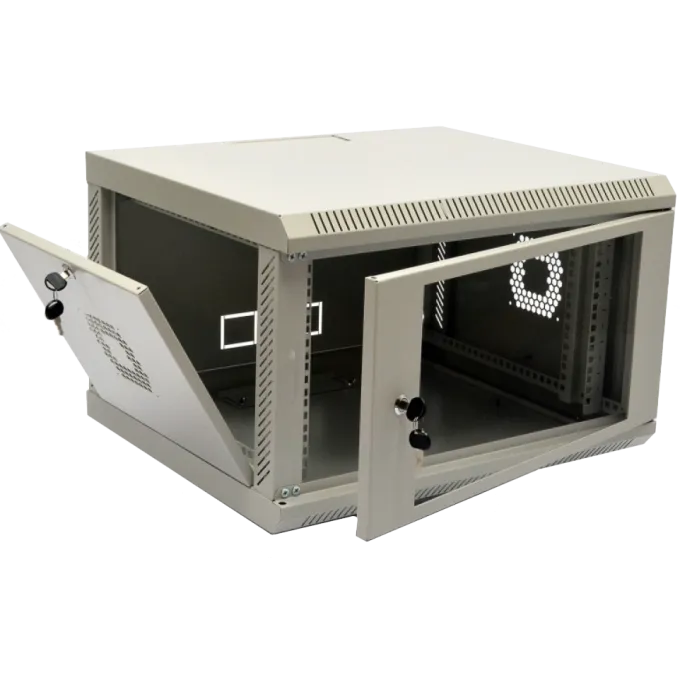 Шафа 19" 6U, 600х500х373 мм акриловое стекло серая