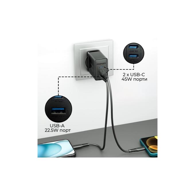Promate powerport-45.black