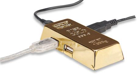 USB Hub Manhattan Hi-Speed Gold Bar 4-port USB2.0 пасивний, золотистий 161541