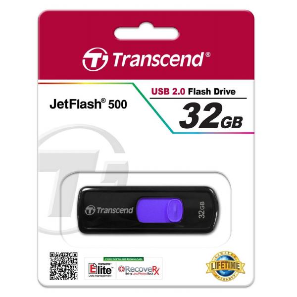 USB флеш накопитель Transcend JetFlash 500 32GB TS32GJF500 Black