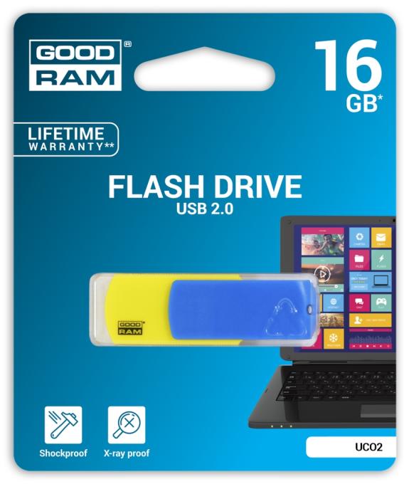USB флеш накопитель GOODRAM 16GB COLOUR UKRAINE Blue/Yellow USB 2.0 UCO2-0160BYR11