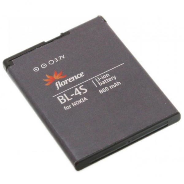 Аккумуляторная батарея Florence Nokia BL-4S 860mA (BL-4S) FLBL-4S