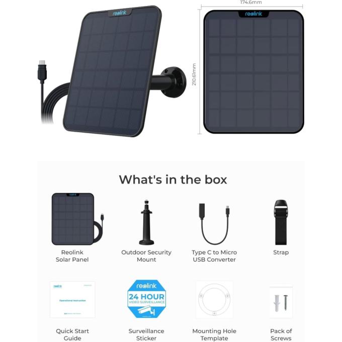 Reolink Solar Panel 2 Black