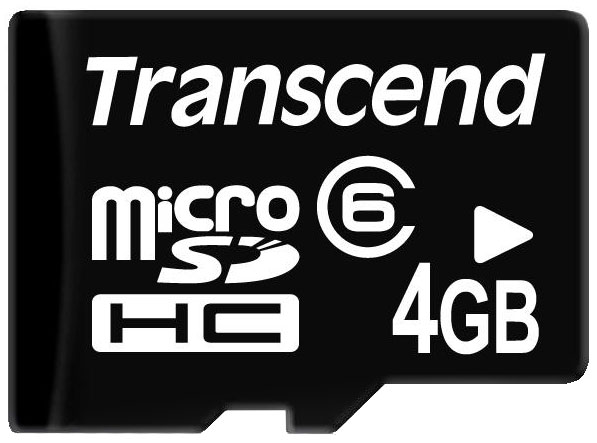 microSD HC  Transcend Class 6 4GB TS4GUSDC6