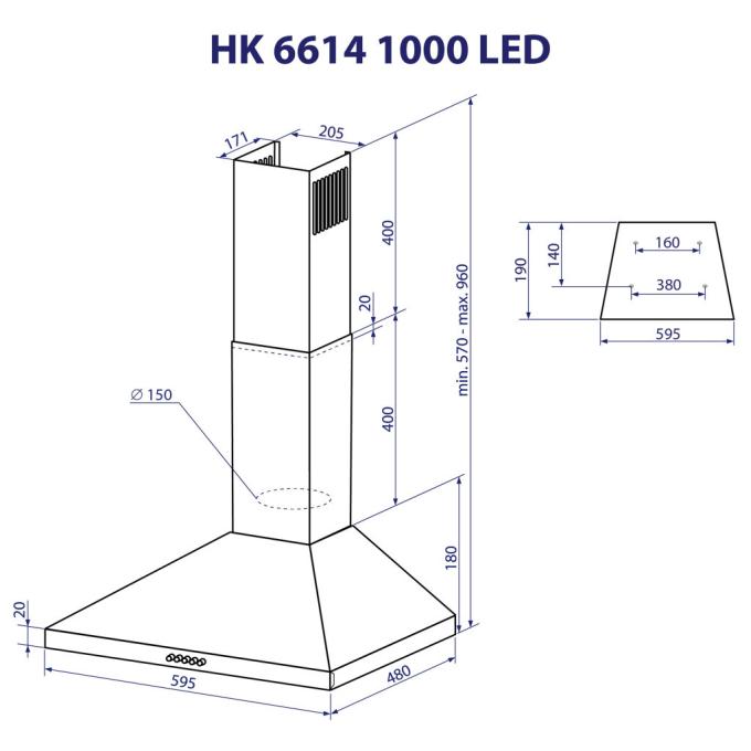 Minola HK 6614 WH 1000 LED