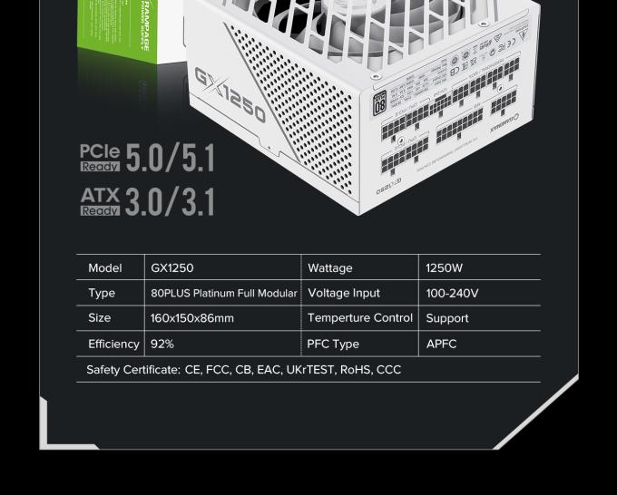 GAMEMAX GX-1250 PRO WT(ATX3.1PCIe5.1)