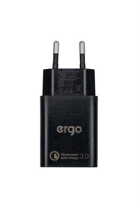 Сетевое зарядное устройство Ergo 18W (1USBх3A) QC3.0 Black EWC-130QC