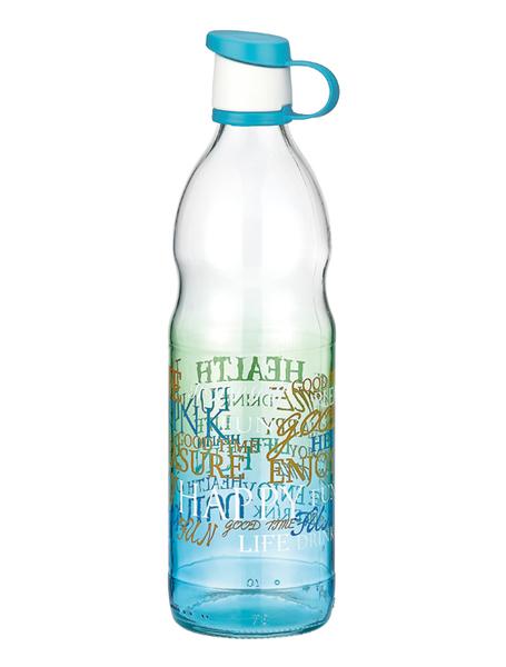 Бутылка д/воды RENGA Letra BLUE /1 л д/воды стекло 151924 B