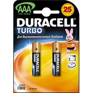 Батарейка Duracell LR03 MN2400 KPD 02*20 Turbo 1x2 шт.