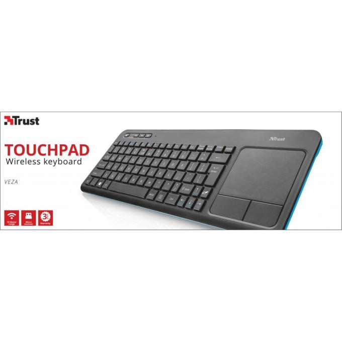 Клавиатура Trust Veza wireless touchpad RU 21469
