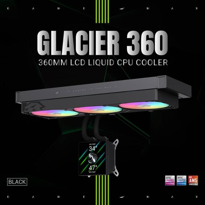GAMEMAX GLACIER 360 LCD BK