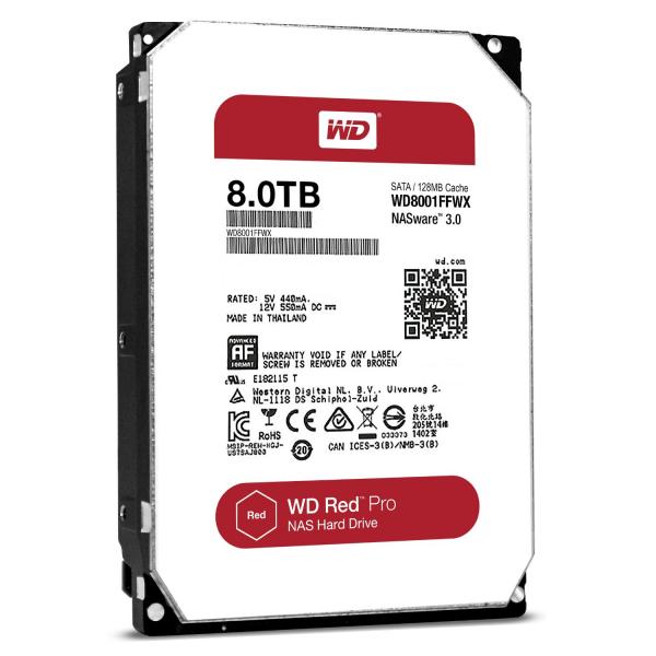 НЖМД WD 3.5 SATA 3.0 8TB 7200rpm 128MB Red Pro WD8001FFWX