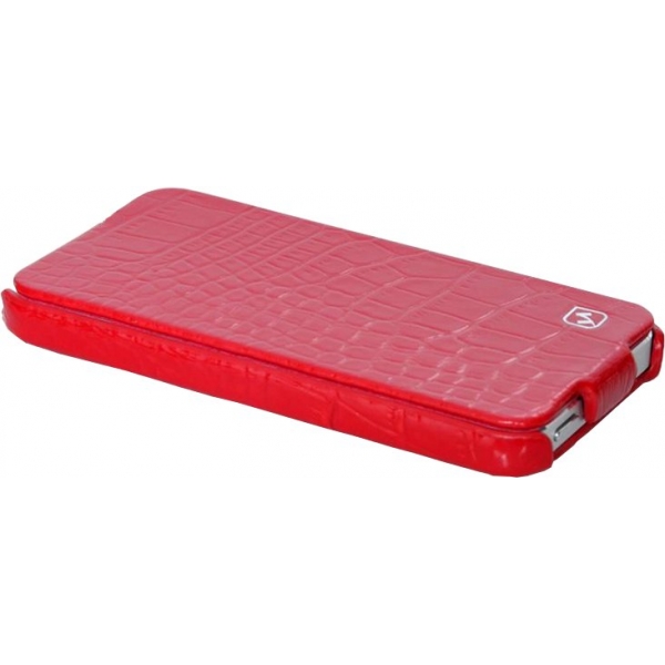 HOCO for iPhone 5/5S Bright Crocodile Flip Leather case Red HI-L016R