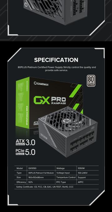 GAMEMAX GX-1050 PRO BK (ATX3.0 PCIe5.0