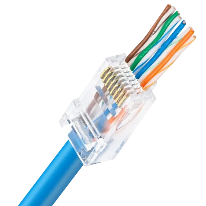 Коннектор UTP RJ45 кат. 5e со сквозными отверстиями 100 шт зі наскрізними отворами 100 шт