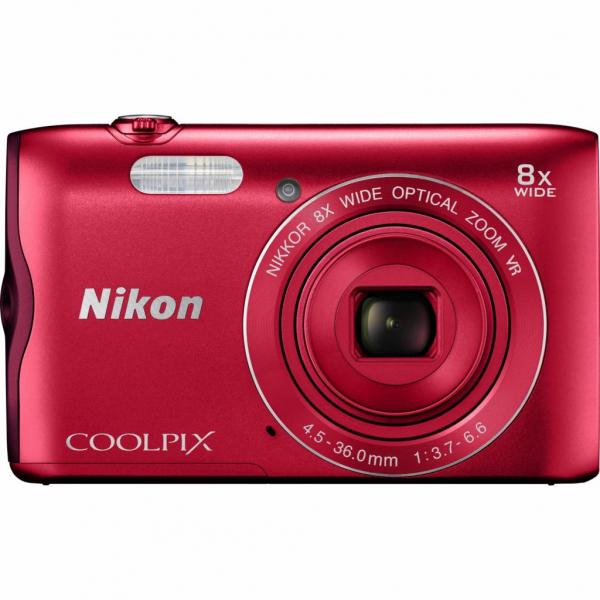 Цифровой фотоаппарат Nikon Coolpix A300 Red + Case + SD8Gb VNA963K003