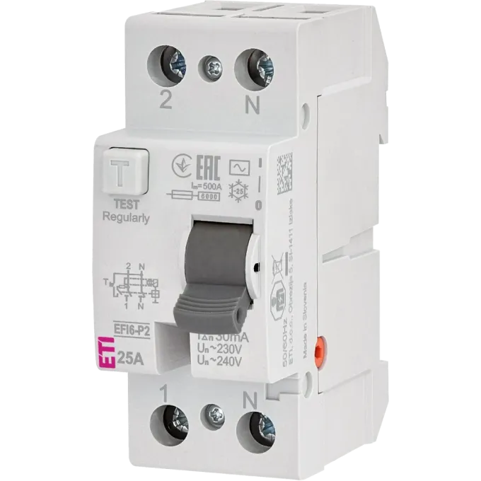 ETI ЕТІ 2р EFI6-P2 25/0,03 тип AC (6kA)