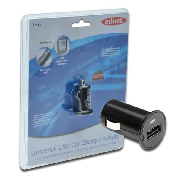 Зарядное устройство Digitus USB MiniCharger (12-24V, USB 1Amp), black 84113
