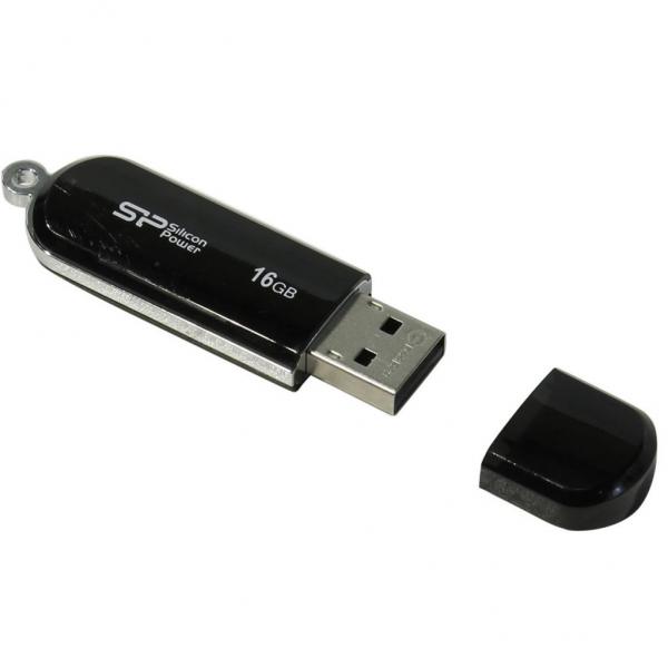 USB флеш накопитель Silicon Power 16GB LuxMini 322 Black USB 2.0 SP016GBUF2322N1K