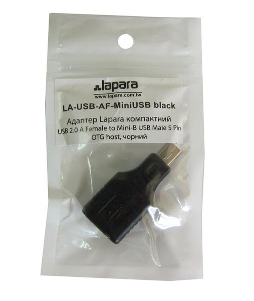 Переходник Lapara USB 2.0 A Female to Mini-B USB Male LA-USB-AF-MiniUSB black
