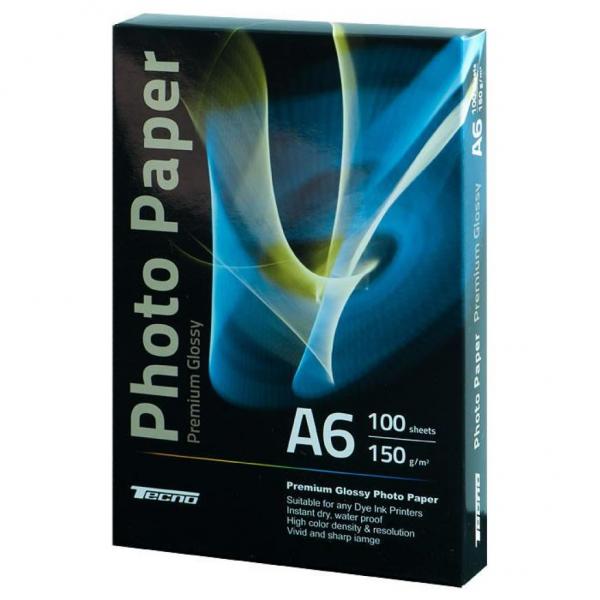 Бумага Tecno 10x15cm 150g 100 pack Glossy, Premium Photo Paper CB PG 150 A6 CP