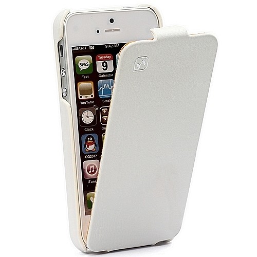HOCO for iPhone 5/5S Duke Flip Leather case White HI-L012W