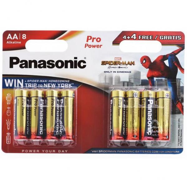 Батарейка PANASONIC AA LR06 Pro Power Alkaline Spider Man * 8 LR6XEG/8B4FSM