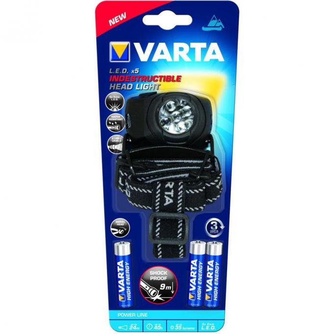 Фонарь Varta Indestructible Head Light LED*5 3*AAA 17730101421