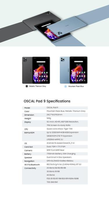 Oscal PAD9 BLUE