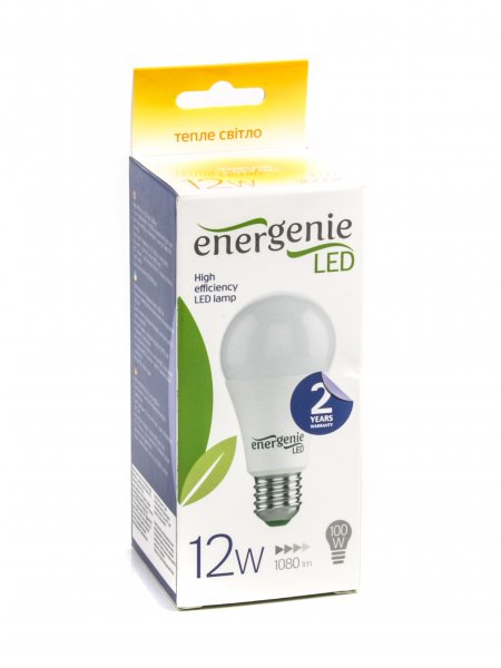 LED лампа, 12 Вт, цоколь E27, 3000 K EnerGenie EG-LED12W-E27K30-01