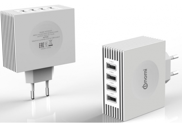 Сетевое зарядное устройство Nomi HC05424 4 порта 4.2A White 173967
