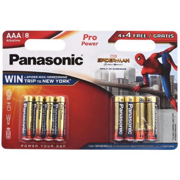 Батарейка PANASONIC AAA LR03 Pro Power Alkaline Spider Man * 8 LR03XEG/8B4FSM