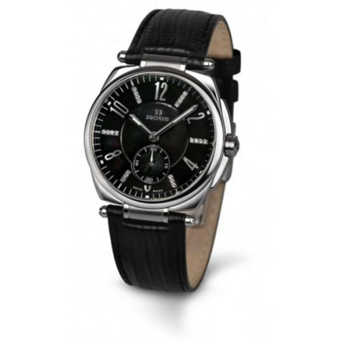 Seculus 1700.8.1069 black-mop-cz, ss, black leather