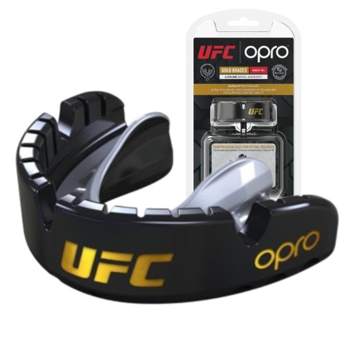 Opro UFC_Gold_Braces_Bl/Silver