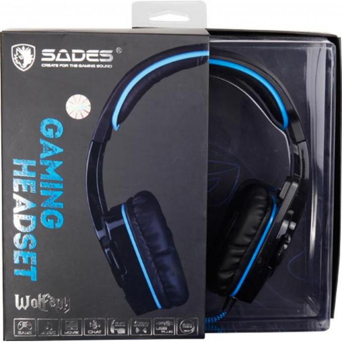 Наушники SADES Wolfang Black/Blue SA901-B-BL