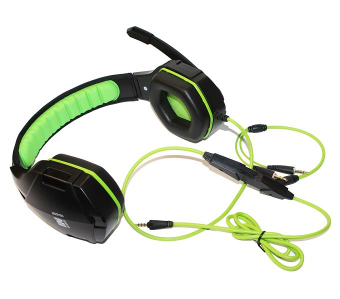 Наушники Gemix N1 Gaming Black/Green, 2 x Mini jack (3.5 мм), накладные, кабель 1.2 м