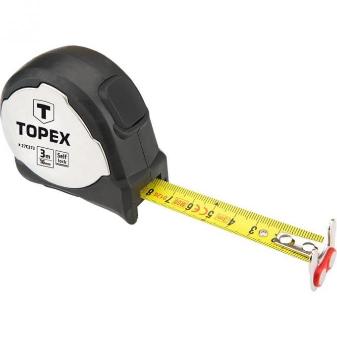 Рулетка Topex стальная лента 3 м x 16 мм, магнит 27C373