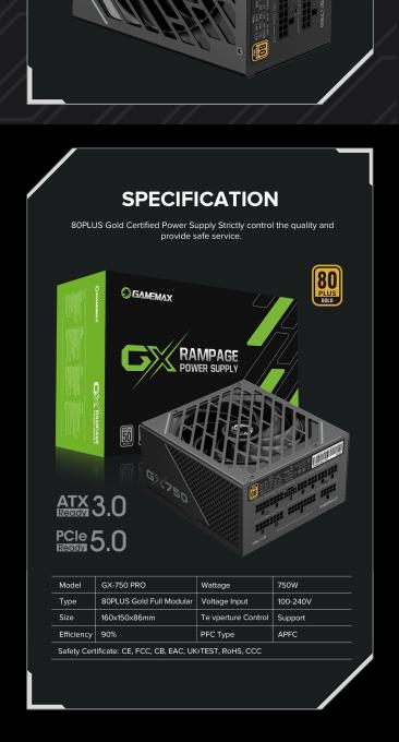GAMEMAX GX-750 PRO BK (ATX3.0 PCIe5.0)