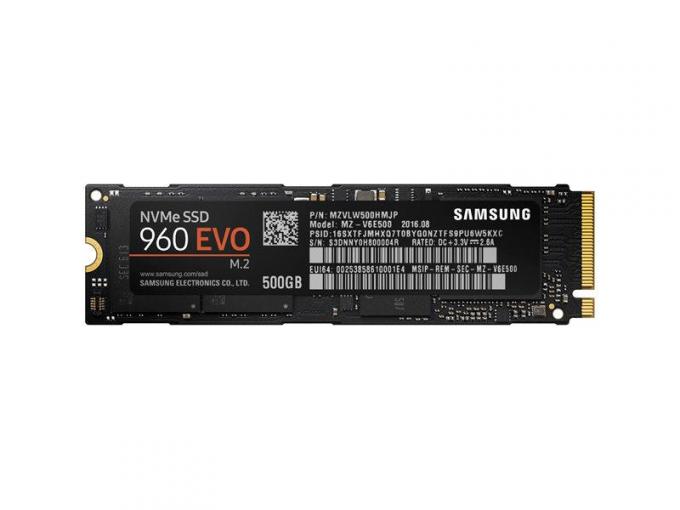 Накопитель SSD 500GB Samsung 960 Evo M.2 PCIe 3.0 x4 TLC 3D V-NAND MZ-V6E500BW