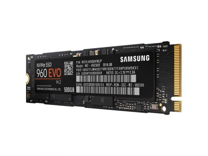 Накопитель SSD 500GB Samsung 960 Evo M.2 PCIe 3.0 x4 TLC 3D V-NAND MZ-V6E500BW