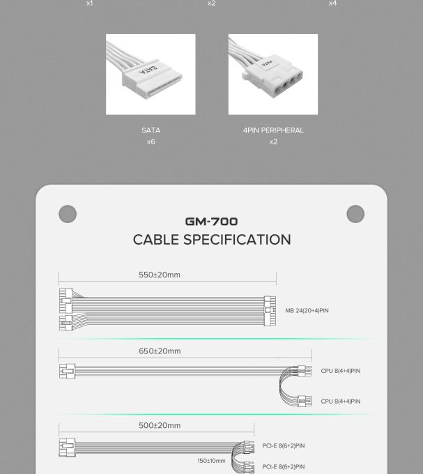 GAMEMAX GM-700 Modular white