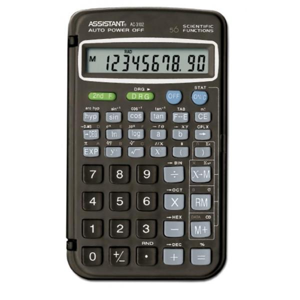 Калькулятор Assistant AC-3102; инженерный, 8 мантиссы + 2 экспоненты, 56 функций, литиевая батарея, 127 х 74 х 12 мм